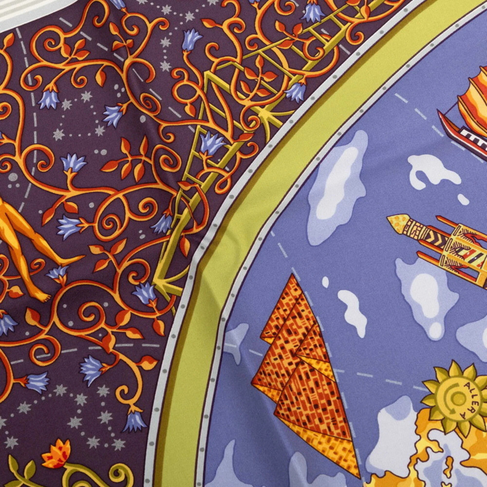 HERMES Black Silk Scarf - Picture 6 of 8